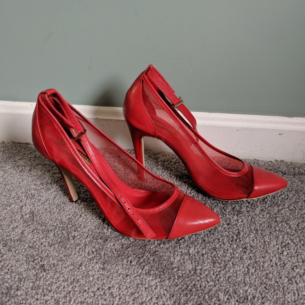 BCBG Red Mesh Pumps